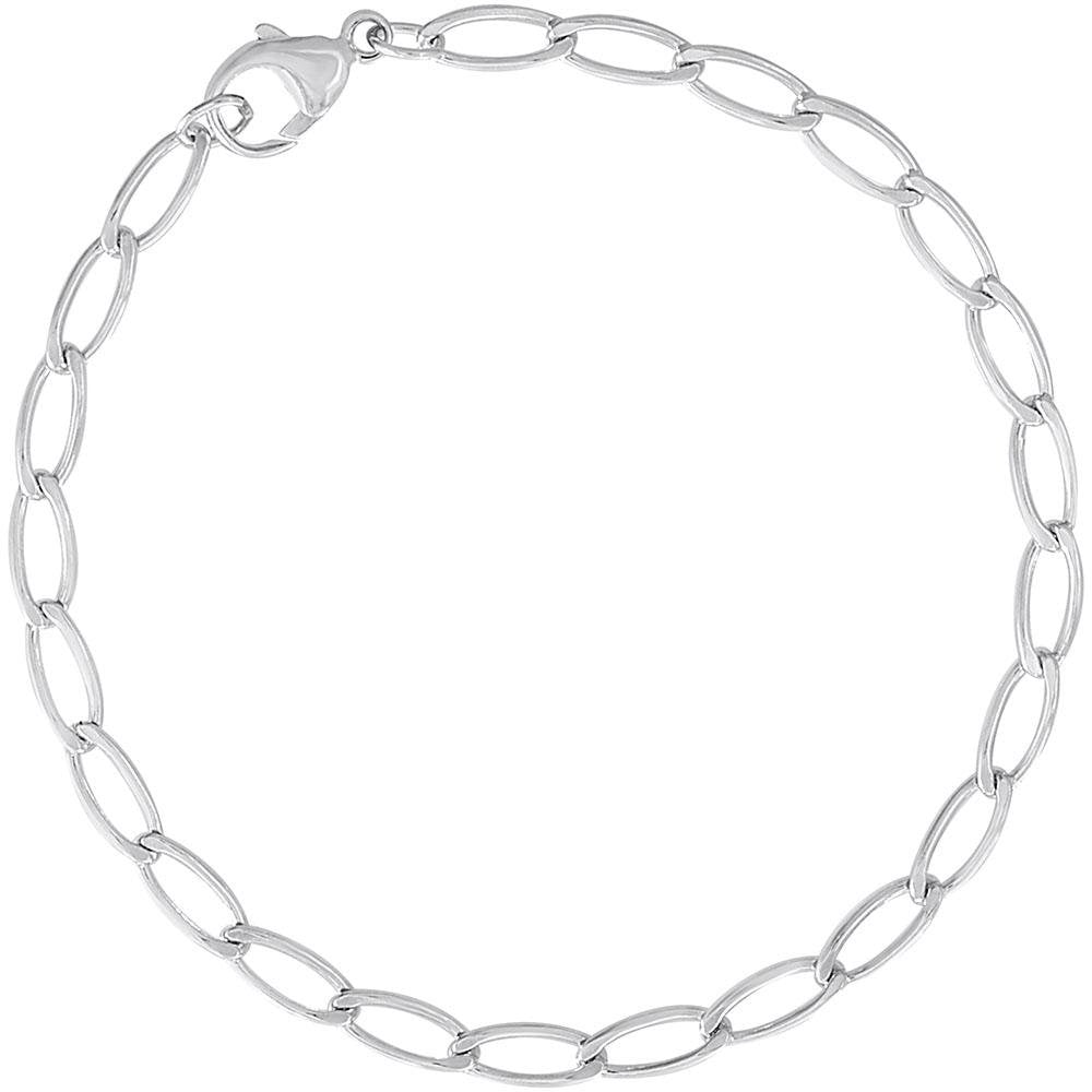 Rembrandt Charms - Elongated Oval Link Classic Charm Bracelet - 20-0107 Rembrandt Charms Bracelet Birmingham Jewelry
