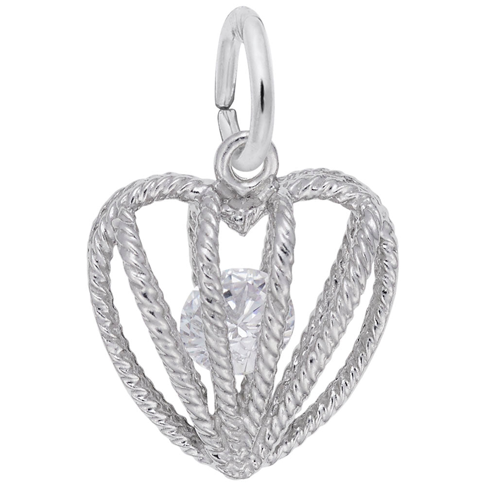 Rembrandt Charms - Embraced with Love April Stone Charm - 8350-004 Rembrandt Charms Charm Birmingham Jewelry