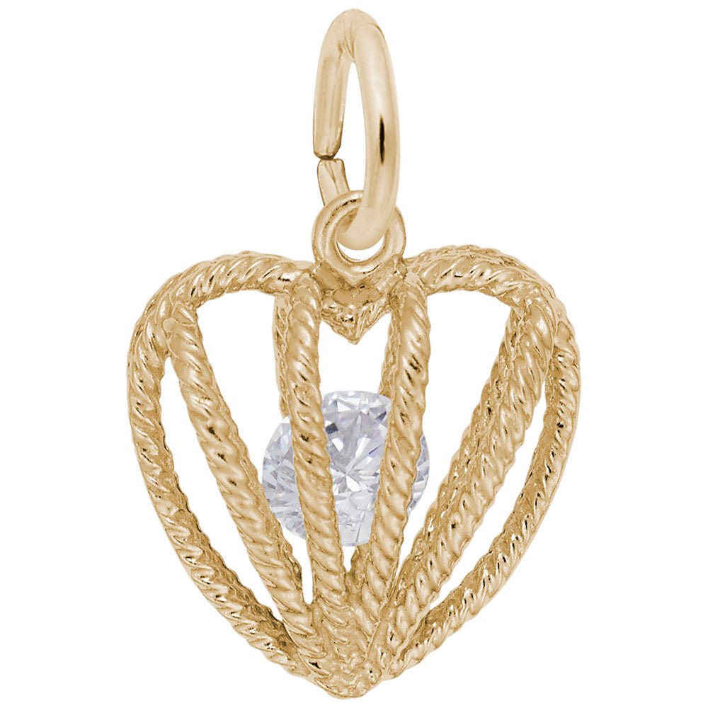 Rembrandt Charms - Embraced with Love April Stone Charm - 8350-004 Rembrandt Charms Charm Birmingham Jewelry