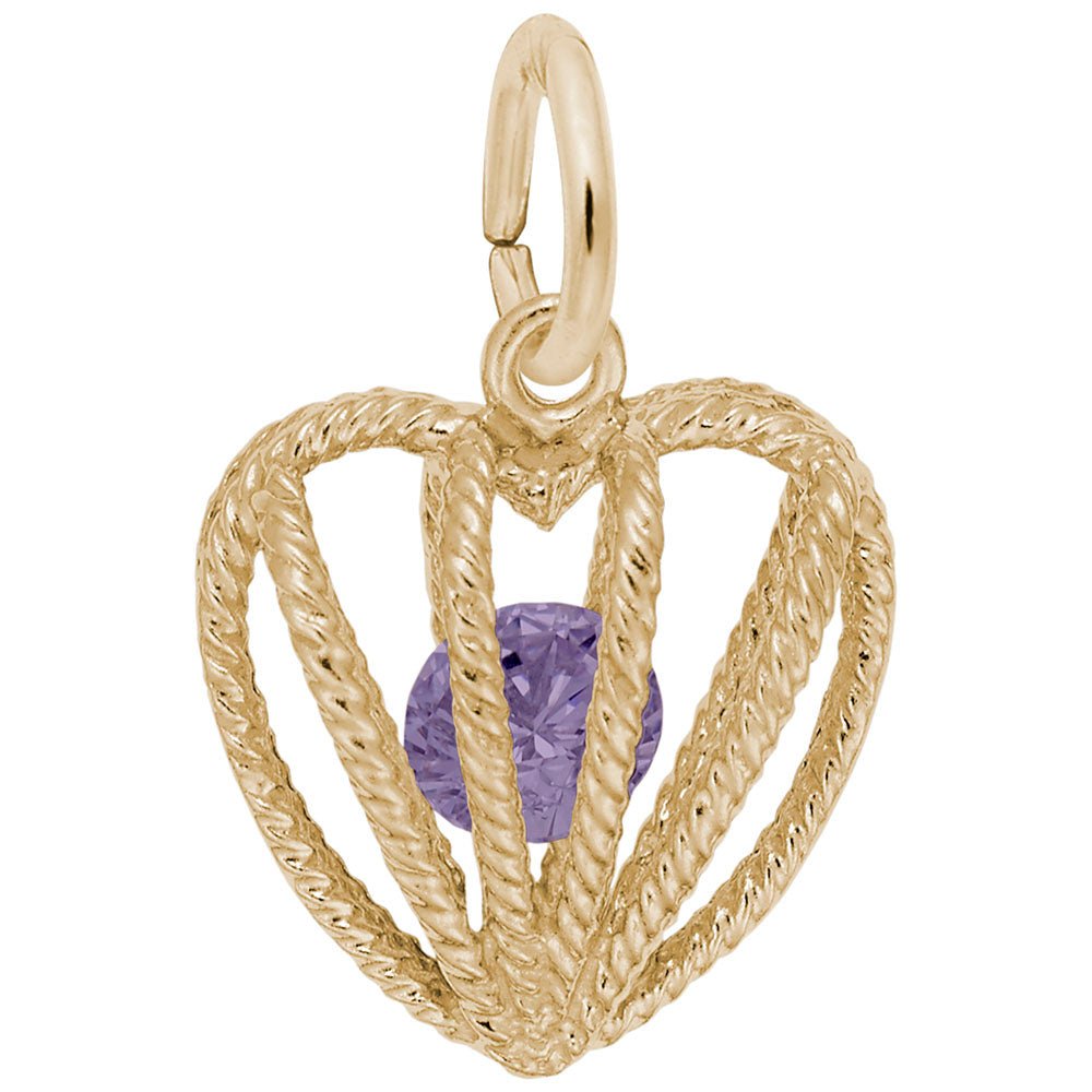 Rembrandt Charms - Embraced with Love February Stone Charm - 8350-002 Rembrandt Charms Charm Birmingham Jewelry