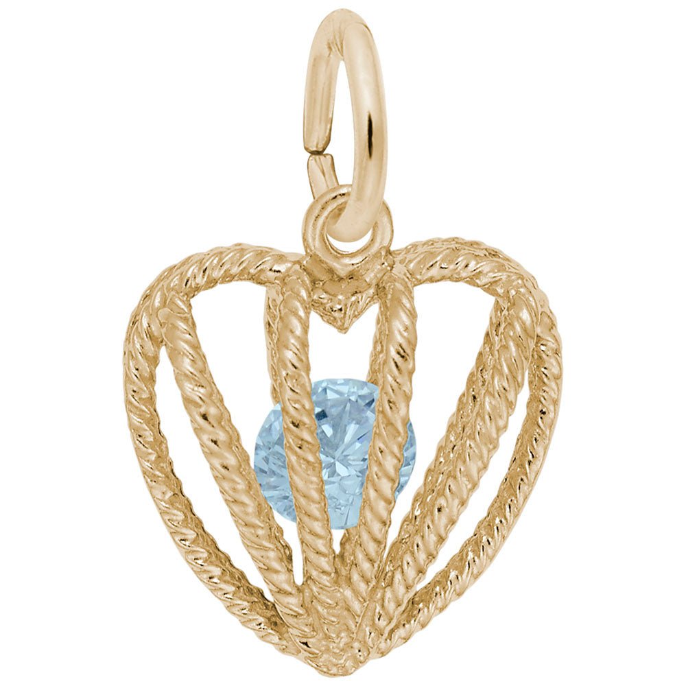 Rembrandt Charms - Embraced with Love March Stone Charm - 8350-003 Rembrandt Charms Charm Birmingham Jewelry