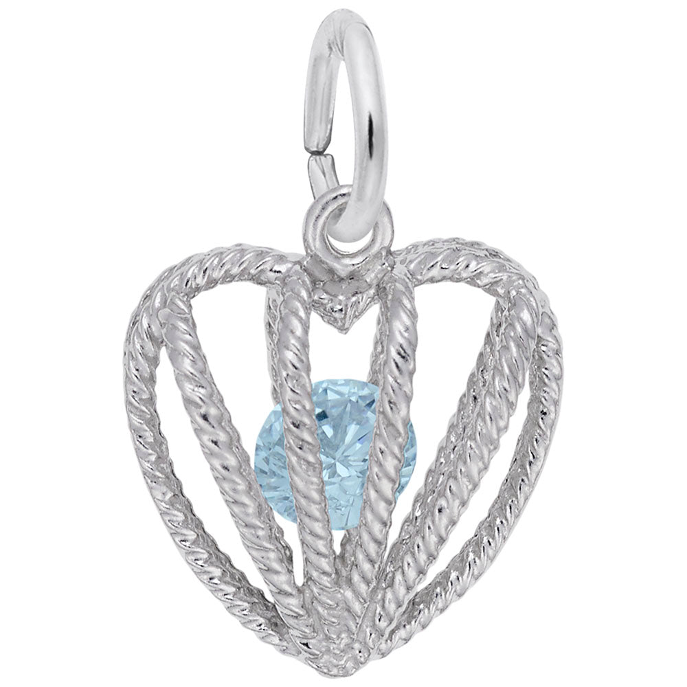 Rembrandt Charms - Embraced with Love March Stone Charm - 8350-003 Rembrandt Charms Charm Birmingham Jewelry