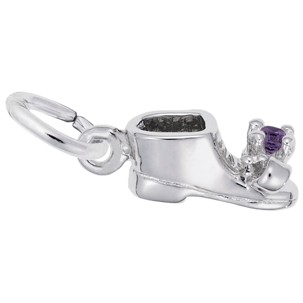 Rembrandt Charms - February Baby Bootie Charm - 0473-002 Rembrandt Charms Charm Birmingham Jewelry