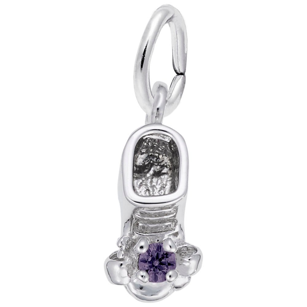 Rembrandt Charms - February Baby Bootie Charm - 0473-002 Rembrandt Charms Charm Birmingham Jewelry