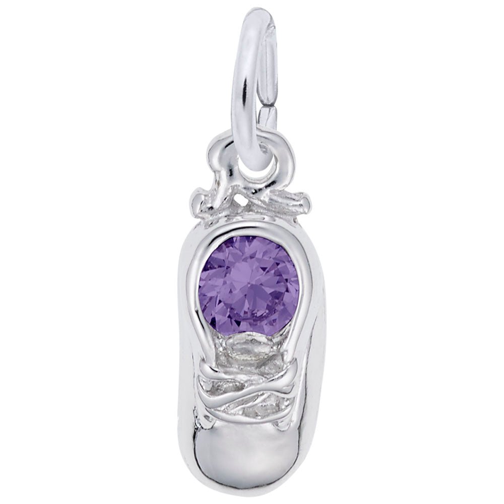Rembrandt Charms - February Baby Shoe Charm - 2734-002 Rembrandt Charms Charm Birmingham Jewelry