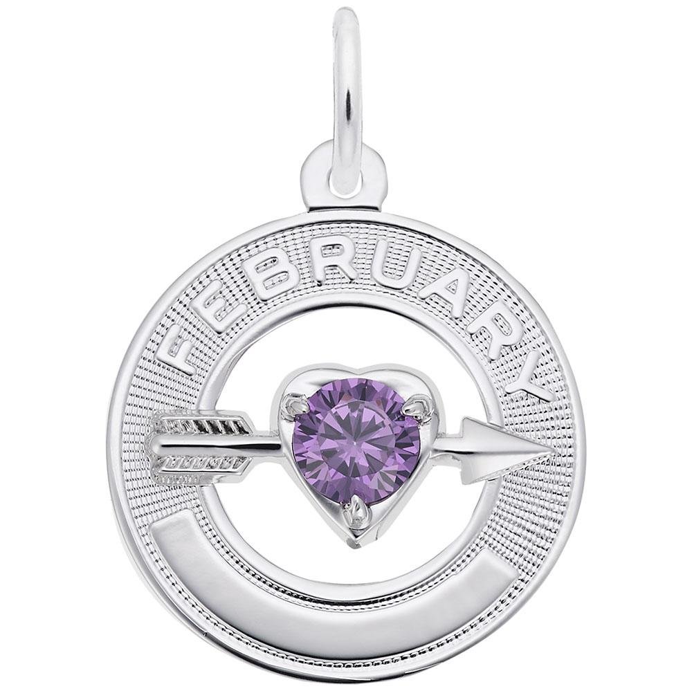 Rembrandt Charms - February Love Birthstone Charm - 3332 Rembrandt Charms Charm Birmingham Jewelry