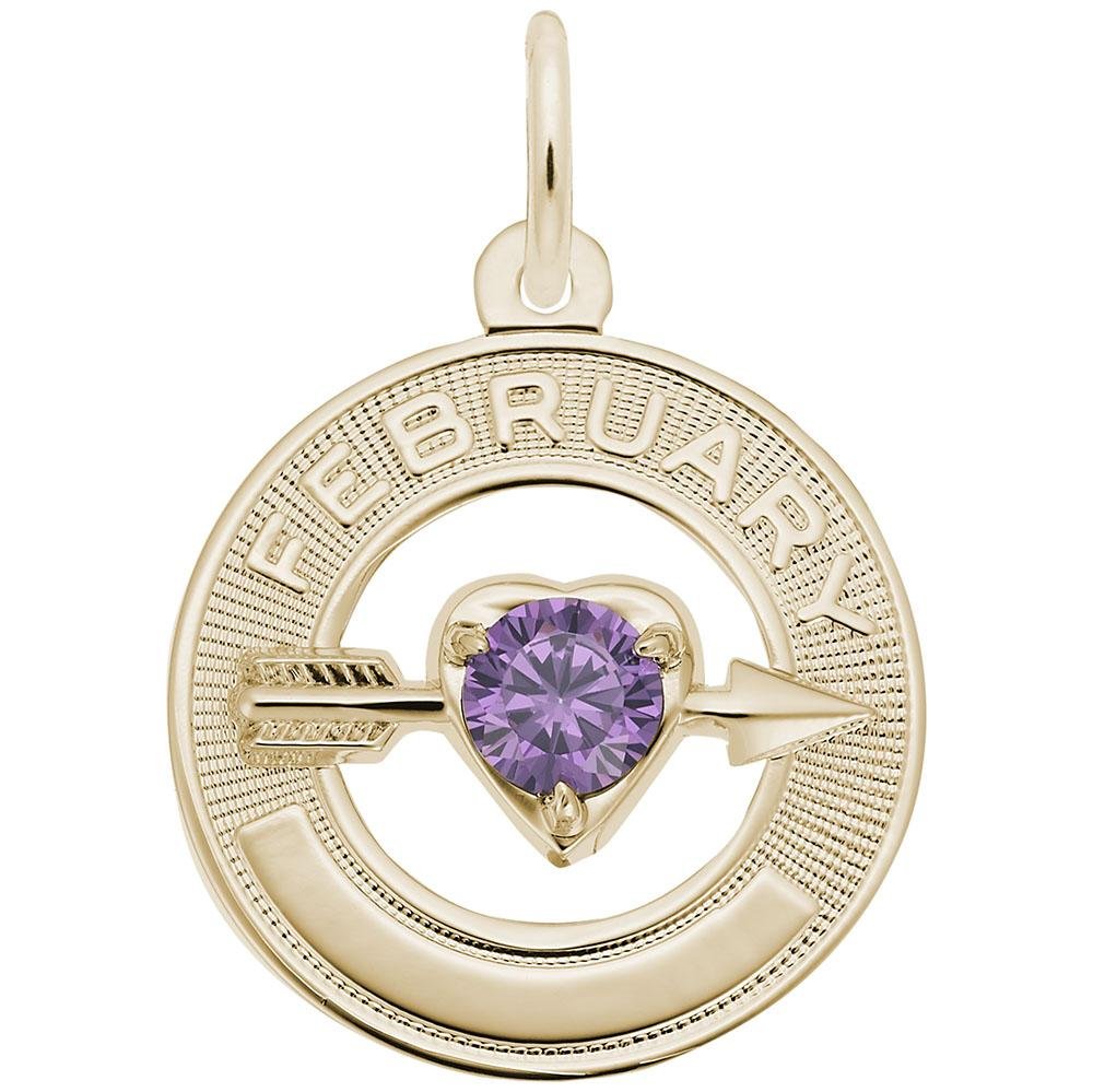 Rembrandt Charms - February Love Birthstone Charm - 3332 Rembrandt Charms Charm Birmingham Jewelry