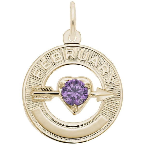 Rembrandt Charms - February Love Birthstone Charm - 3332 Rembrandt Charms Charm Birmingham Jewelry 