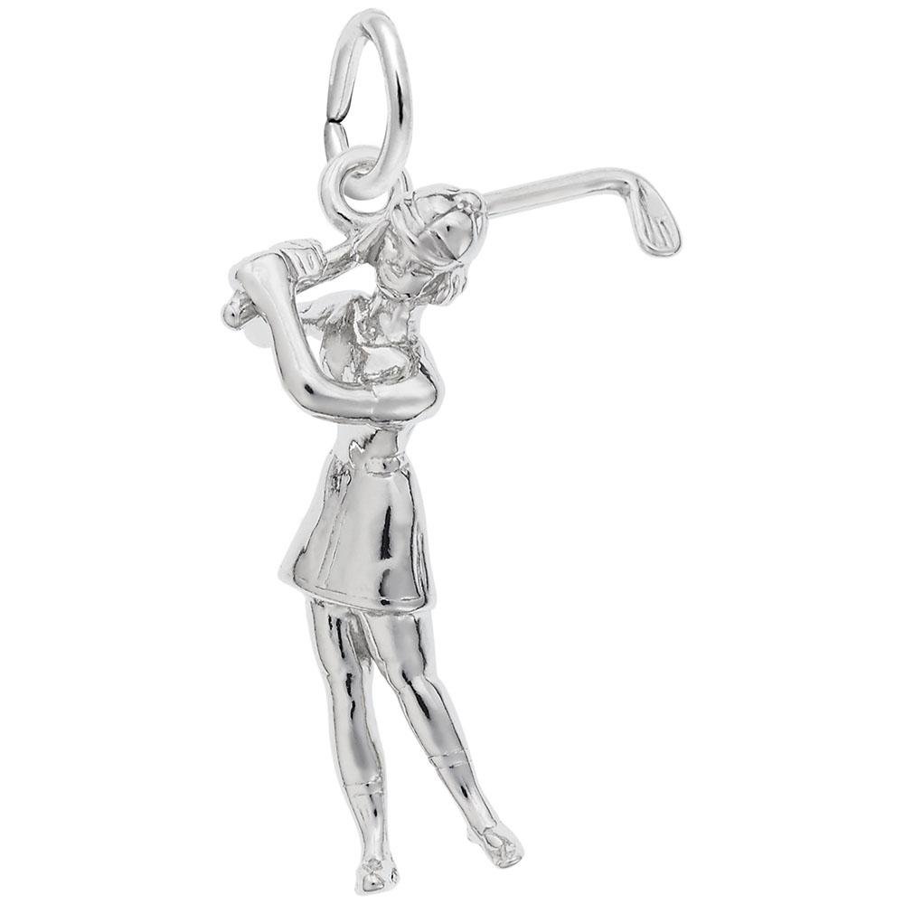Rembrandt Charms - Female Golfer Charm - 0233 Rembrandt Charms Charm Birmingham Jewelry