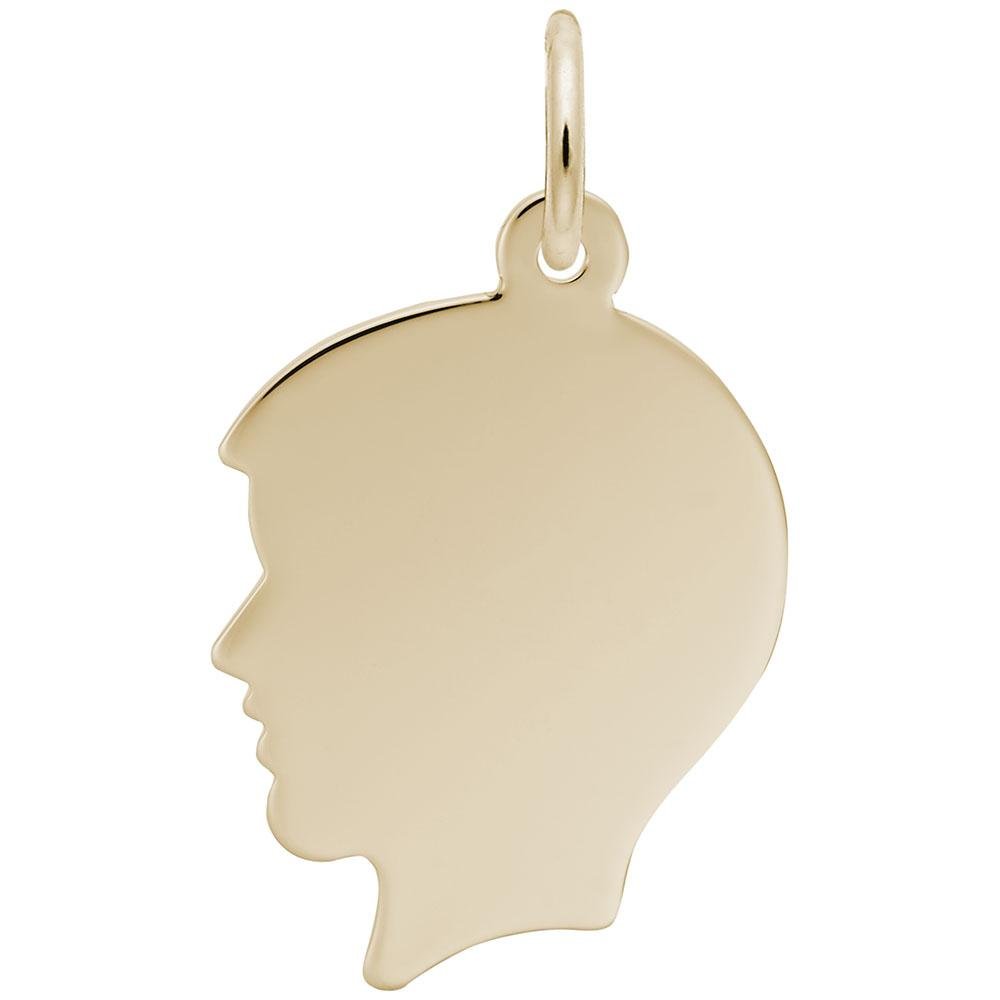 Rembrandt Charms - Flat Boy's Head Charm - 4429 Rembrandt Charms Charm Birmingham Jewelry