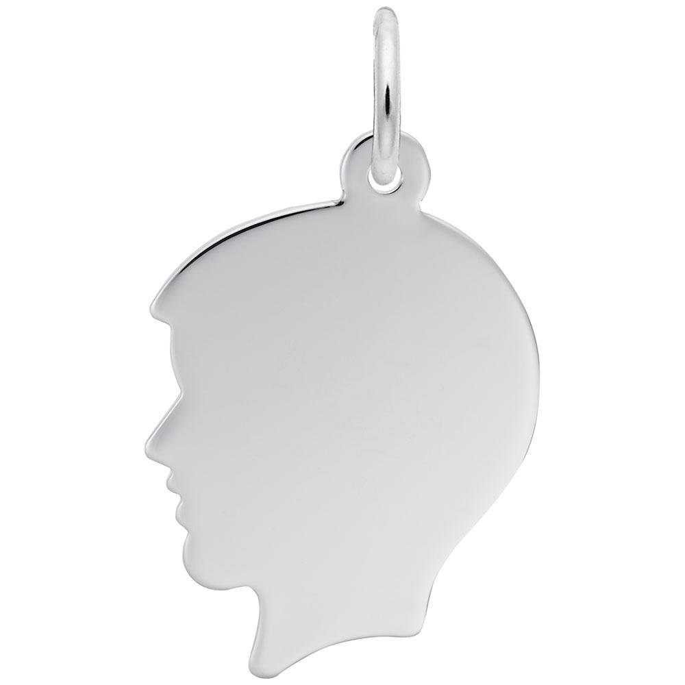 Rembrandt Charms - Flat Boy's Head Charm - 4429 Rembrandt Charms Charm Birmingham Jewelry