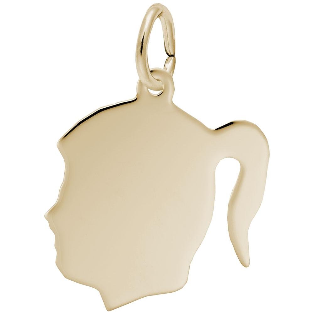 Rembrandt Charms - Flat Girl's Head Charm - 4430 Rembrandt Charms Charm Birmingham Jewelry