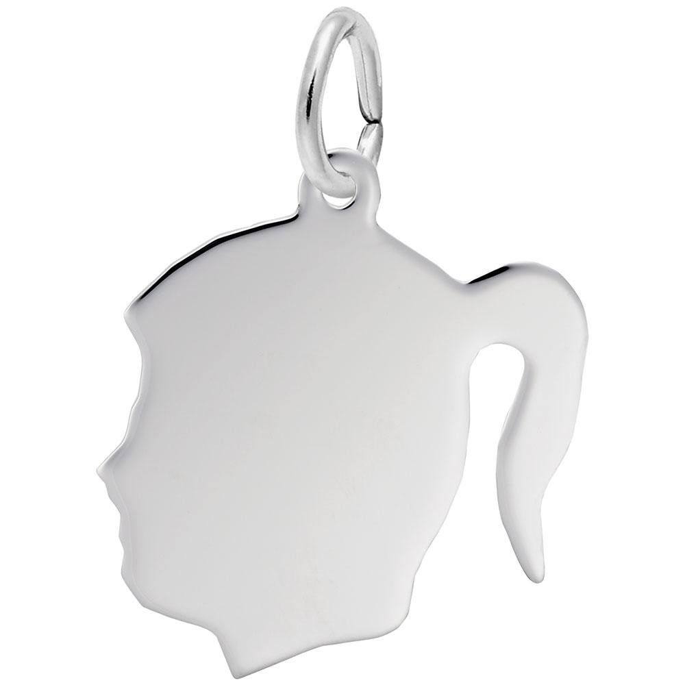 Rembrandt Charms - Flat Girl's Head Charm - 4430 Rembrandt Charms Charm Birmingham Jewelry