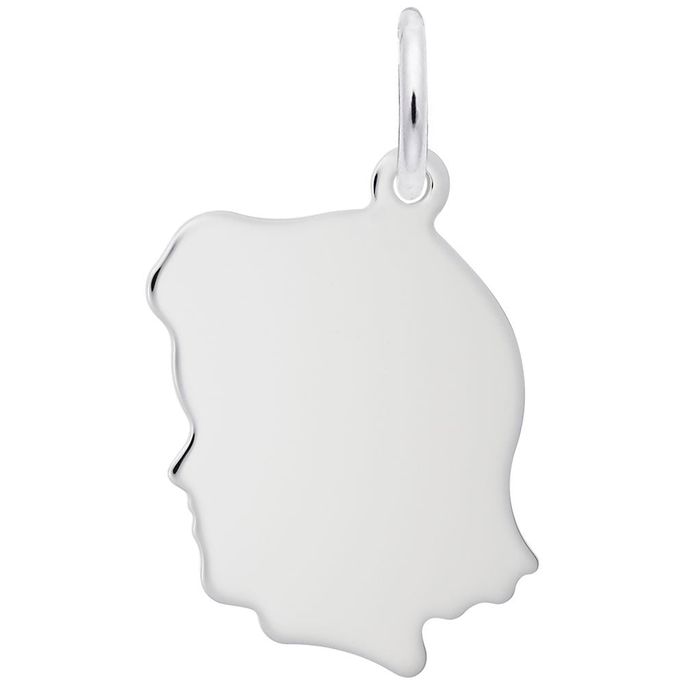 Rembrandt Charms - Flat Girl’s Head Medium Charm - 2032 Rembrandt Charms Charm Birmingham Jewelry