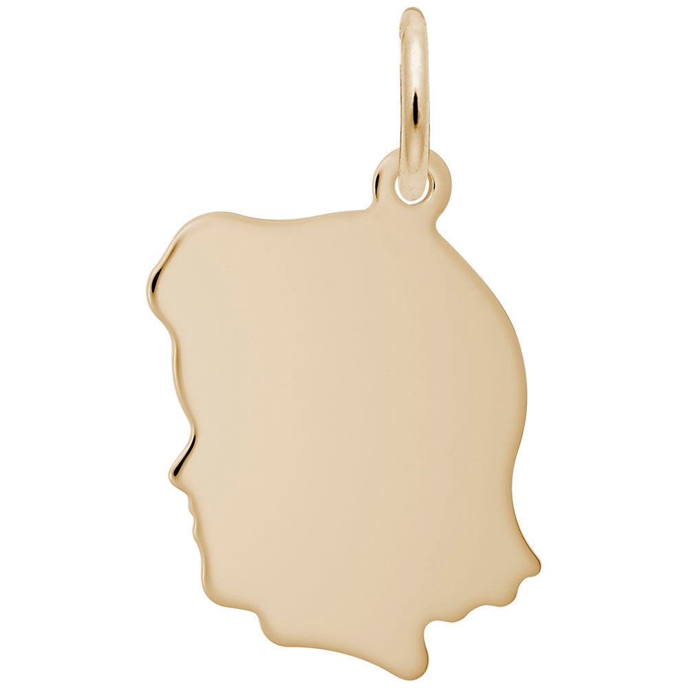 Rembrandt Charms - Flat Girl’s Head Medium Charm - 2032 Rembrandt Charms Charm Birmingham Jewelry