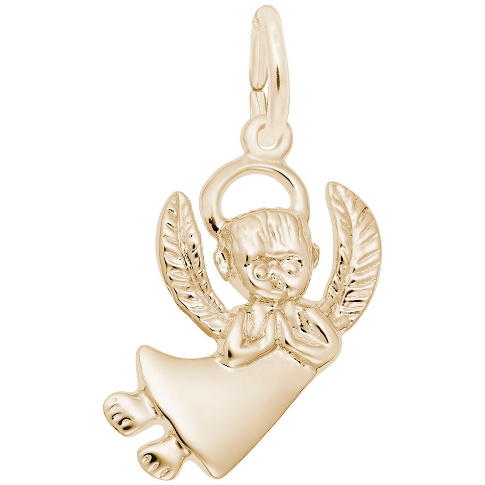 Rembrandt Charms - Flat Praying Angel Boy Charm - 0704 Rembrandt Charms Charm Birmingham Jewelry