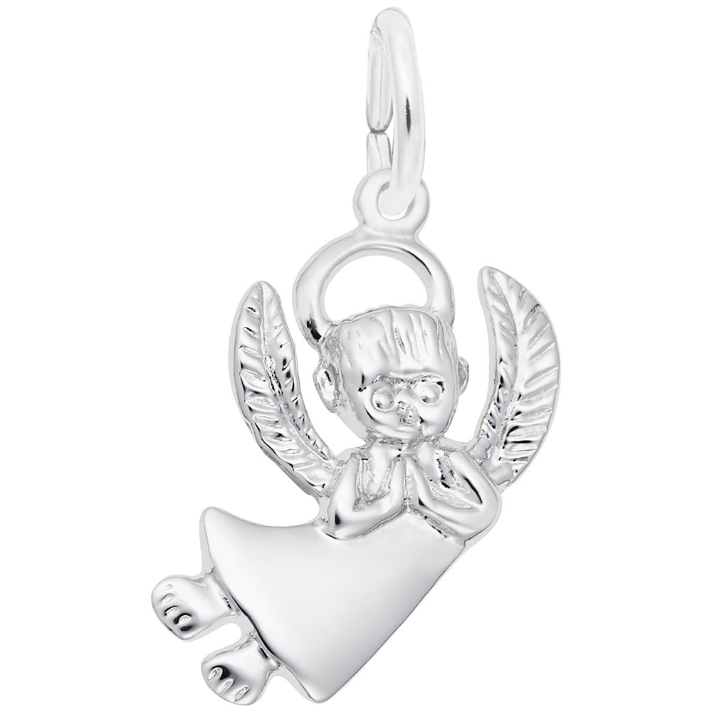Rembrandt Charms - Flat Praying Angel Boy Charm - 0704 Rembrandt Charms Charm Birmingham Jewelry
