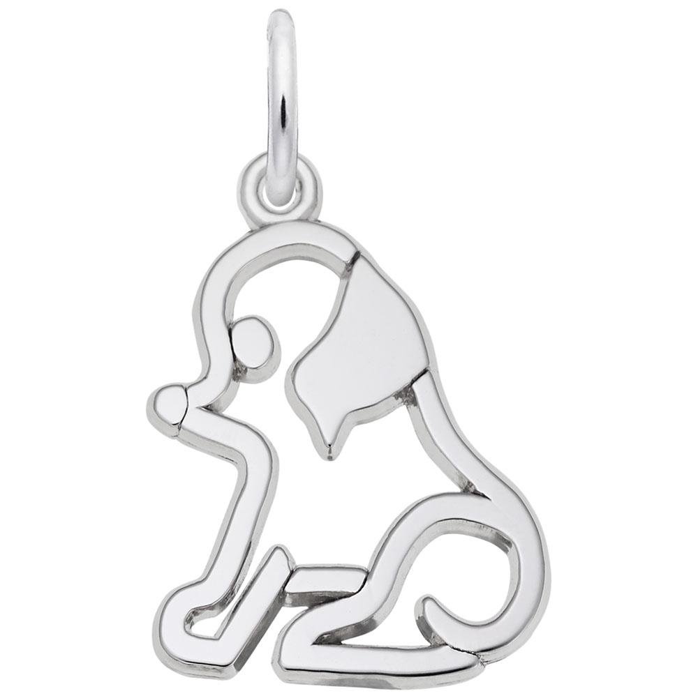 Rembrandt Charms - Flat Sitting Dog Charm - 1533 Rembrandt Charms Charm Birmingham Jewelry