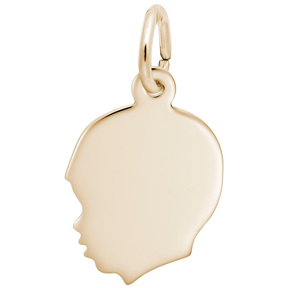 Rembrandt Charms - Flat Young Boy’s Head Charm - 2497 Rembrandt Charms Charm Birmingham Jewelry