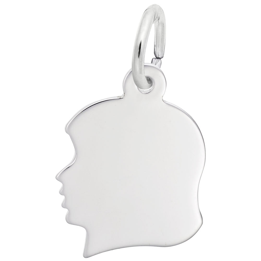 Rembrandt Charms - Flat Young Girl’s Head Charm - 2498 Rembrandt Charms Charm Birmingham Jewelry
