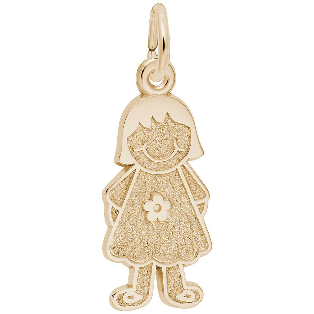 Rembrandt Charms - Girl with Flower Dress Charm - 8424 Rembrandt Charms Charm Birmingham Jewelry