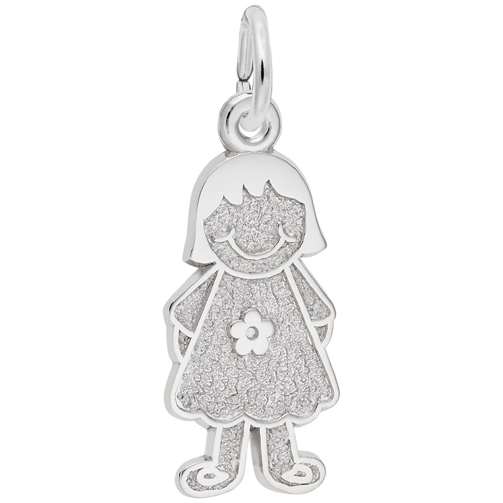 Rembrandt Charms - Girl with Flower Dress Charm - 8424 Rembrandt Charms Charm Birmingham Jewelry