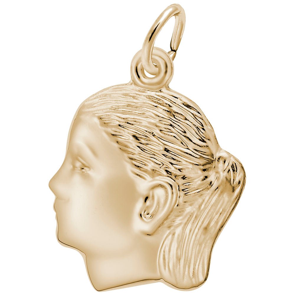 Rembrandt Charms - Girl’s Head Charm - 0514 Rembrandt Charms Charm Birmingham Jewelry