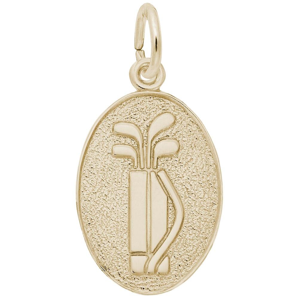 Rembrandt Charms - Golf Clubs Oval Disc Charm - 6308 Rembrandt Charms Charm Birmingham Jewelry