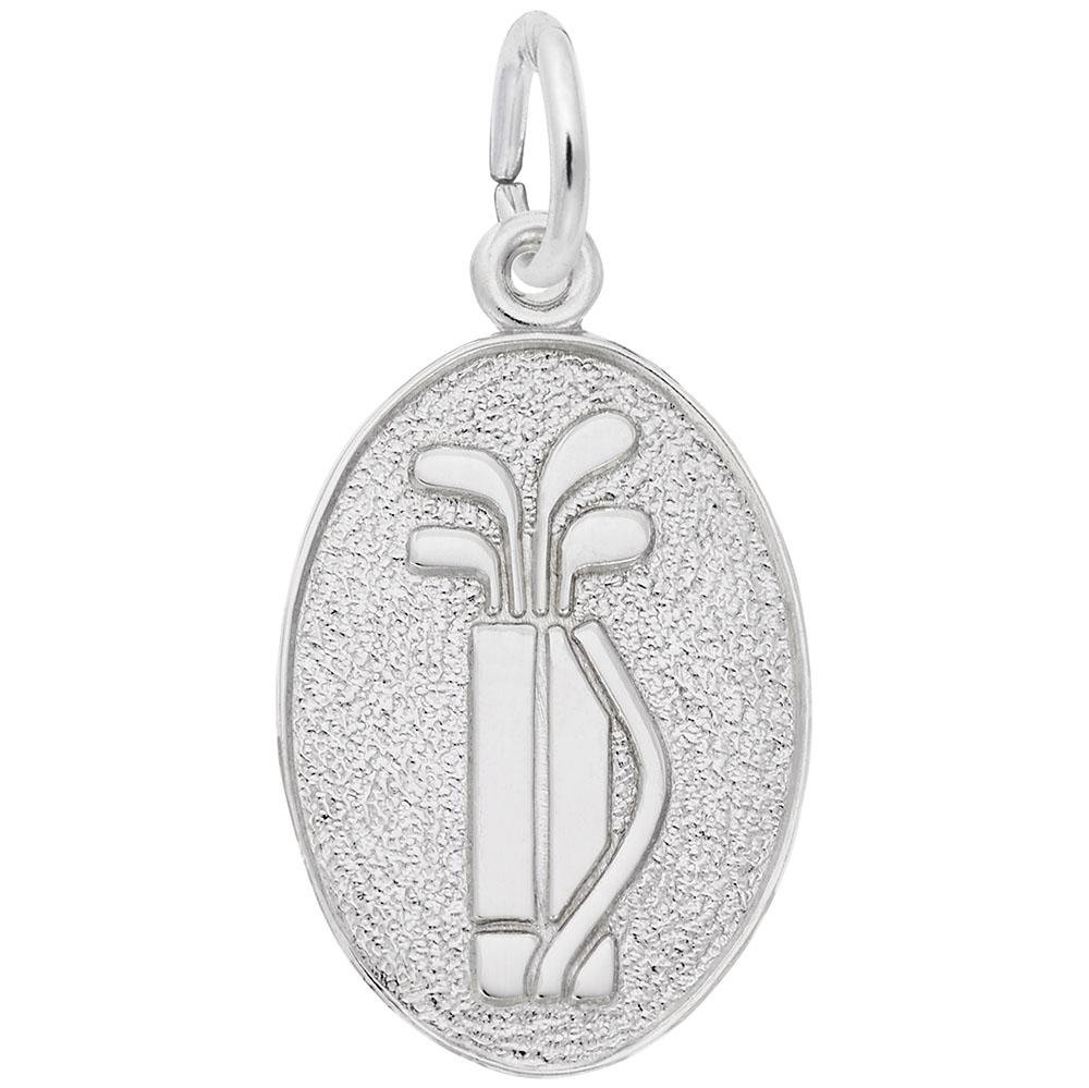 Rembrandt Charms - Golf Clubs Oval Disc Charm - 6308 Rembrandt Charms Charm Birmingham Jewelry