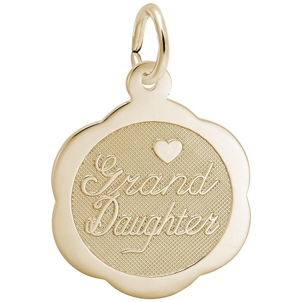 Rembrandt Charms - Granddaughter Scalloped Disc Charm - 6499 Rembrandt Charms Charm Birmingham Jewelry