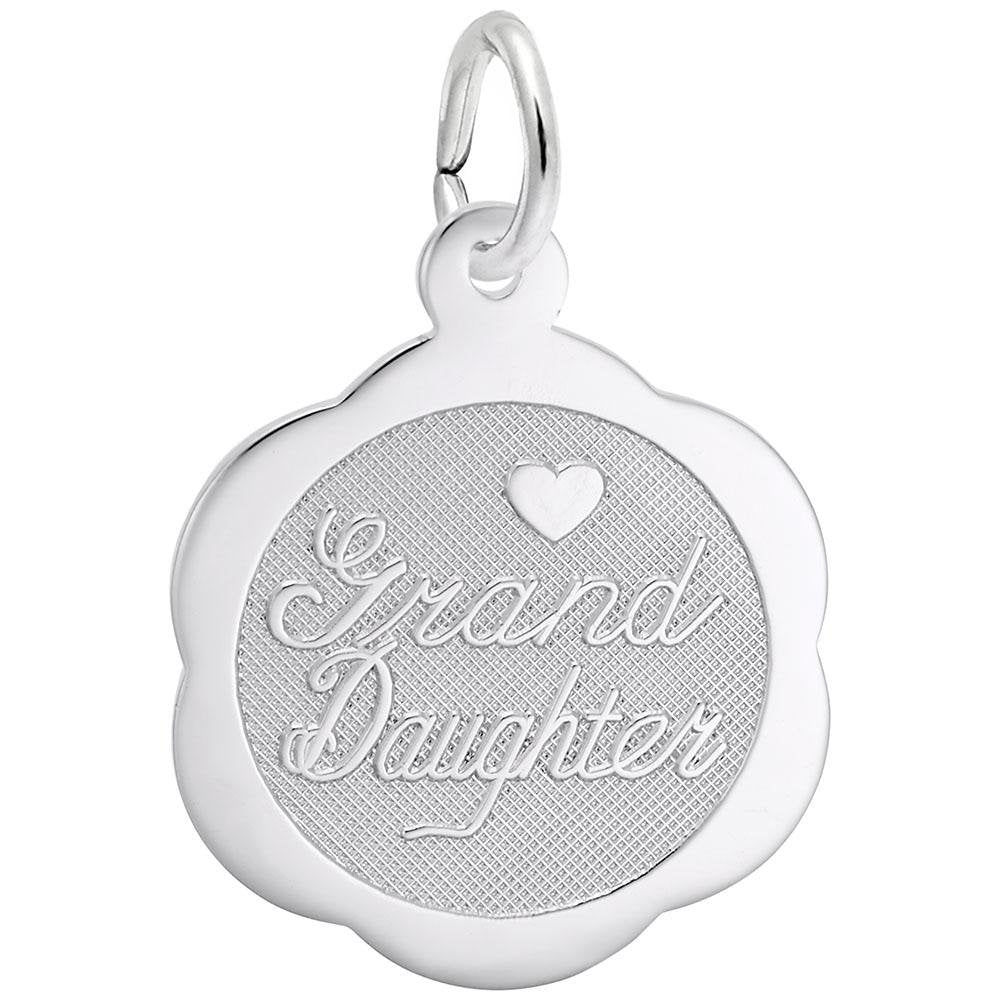 Rembrandt Charms - Granddaughter Scalloped Disc Charm - 6499 Rembrandt Charms Charm Birmingham Jewelry