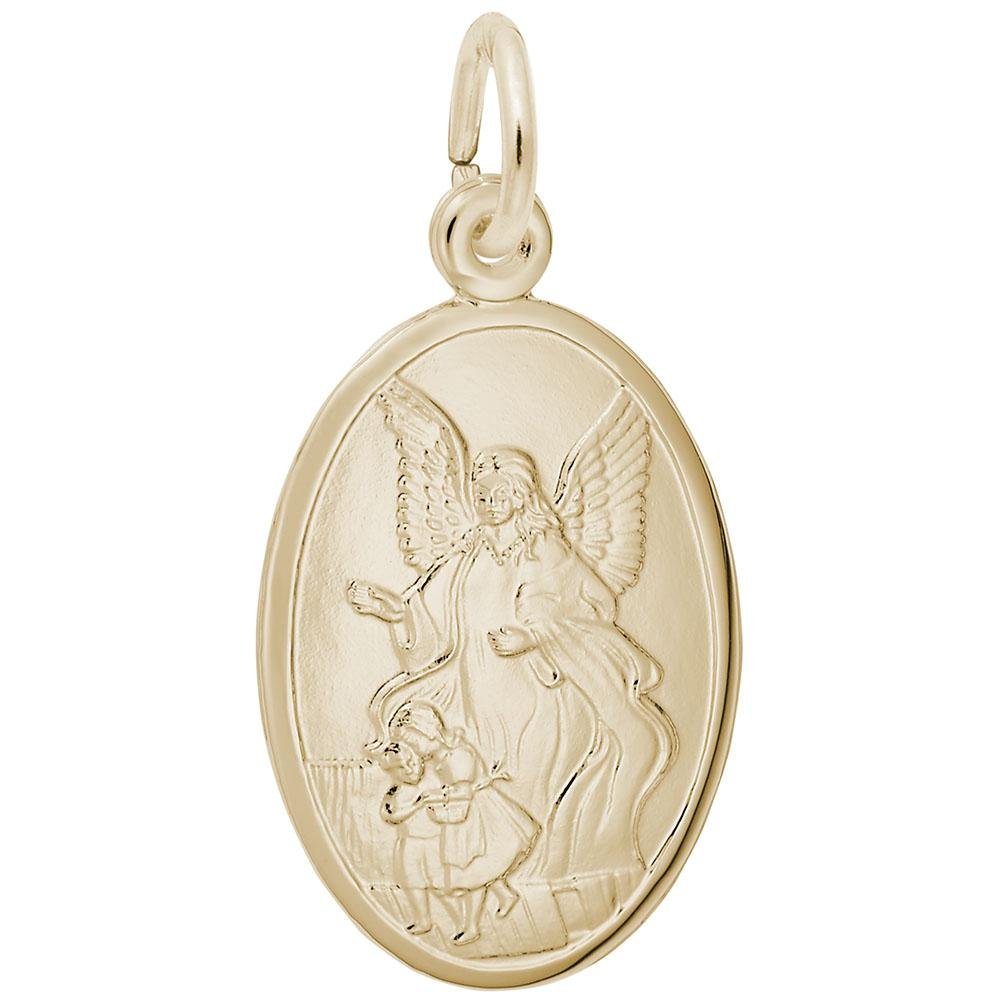 Rembrandt Charms - Guardian Angel Oval Disc Charm - 3387 Rembrandt Charms Charm Birmingham Jewelry