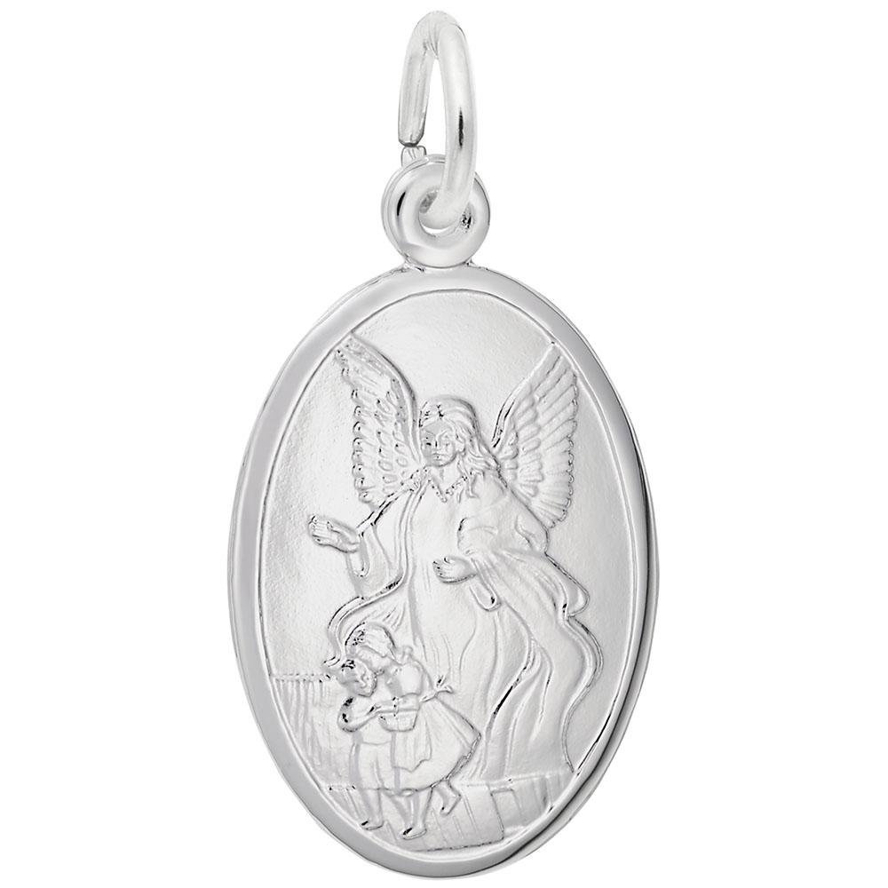 Rembrandt Charms - Guardian Angel Oval Disc Charm - 3387 Rembrandt Charms Charm Birmingham Jewelry