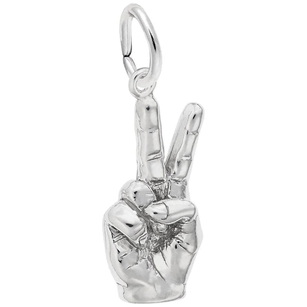 Rembrandt Charms - Hand Sign of Peace Charm - 2147 Rembrandt Charms Charm Birmingham Jewelry