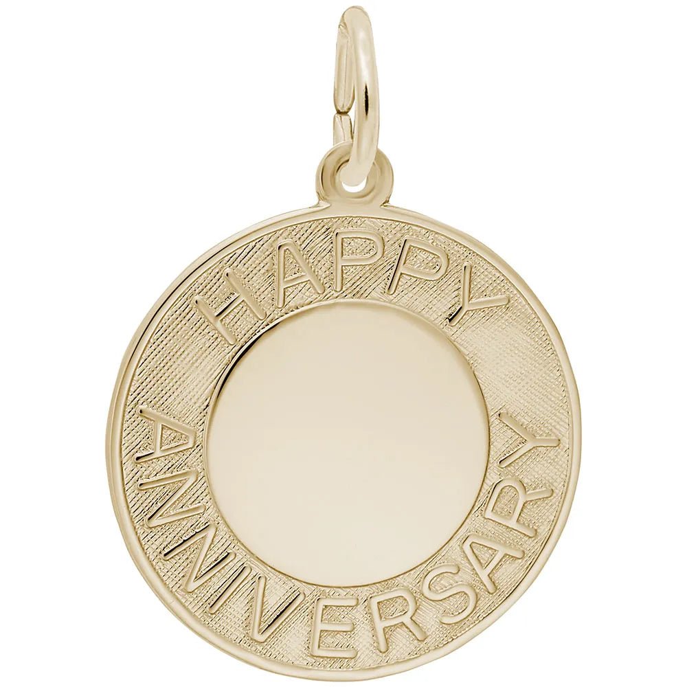 Rembrandt Charms - Happy Anniversary Disc Charm - 1413 Rembrandt Charms Charm Birmingham Jewelry