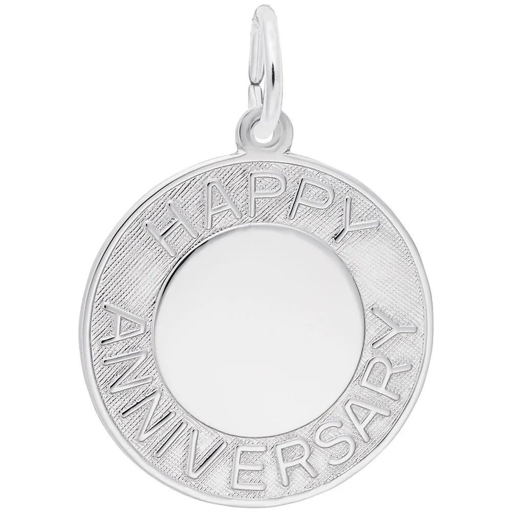 Rembrandt Charms - Happy Anniversary Disc Charm - 1413 Rembrandt Charms Charm Birmingham Jewelry