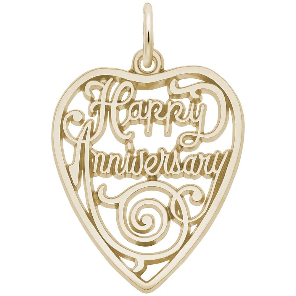 Rembrandt Charms - Happy Anniversary Heart Charm - 2892 Rembrandt Charms Charm Birmingham Jewelry