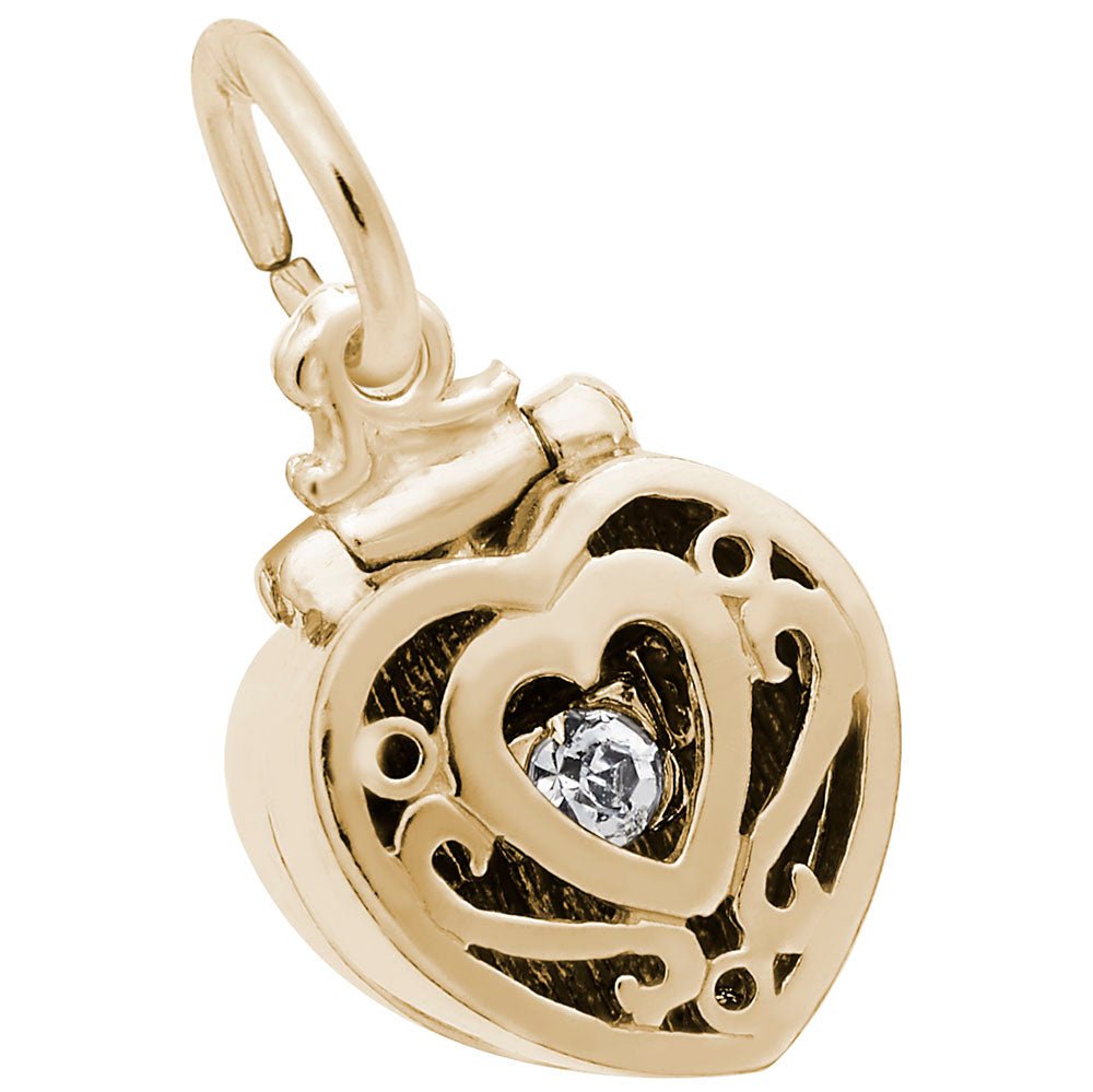 Rembrandt Charms - Heart Engagement Ring Box Charm - 3887 Rembrandt Charms Charm Birmingham Jewelry