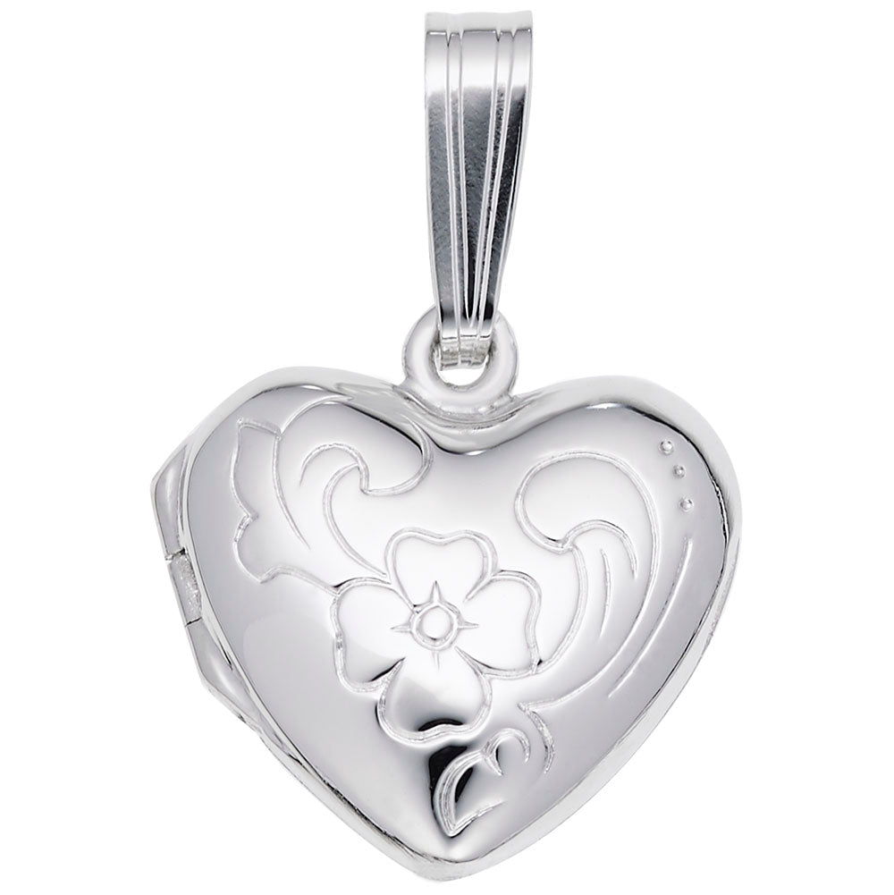 Rembrandt Charms - Heart with Flower Design Locket Charm - 8605 Rembrandt Charms Locket Birmingham Jewelry