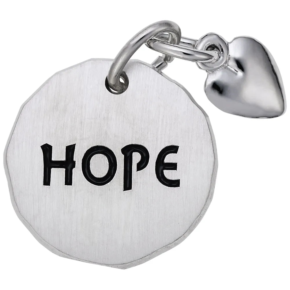 Rembrandt Charms - Hope Tag with Heart Accent Charm - 8444 Rembrandt Charms Charm Birmingham Jewelry