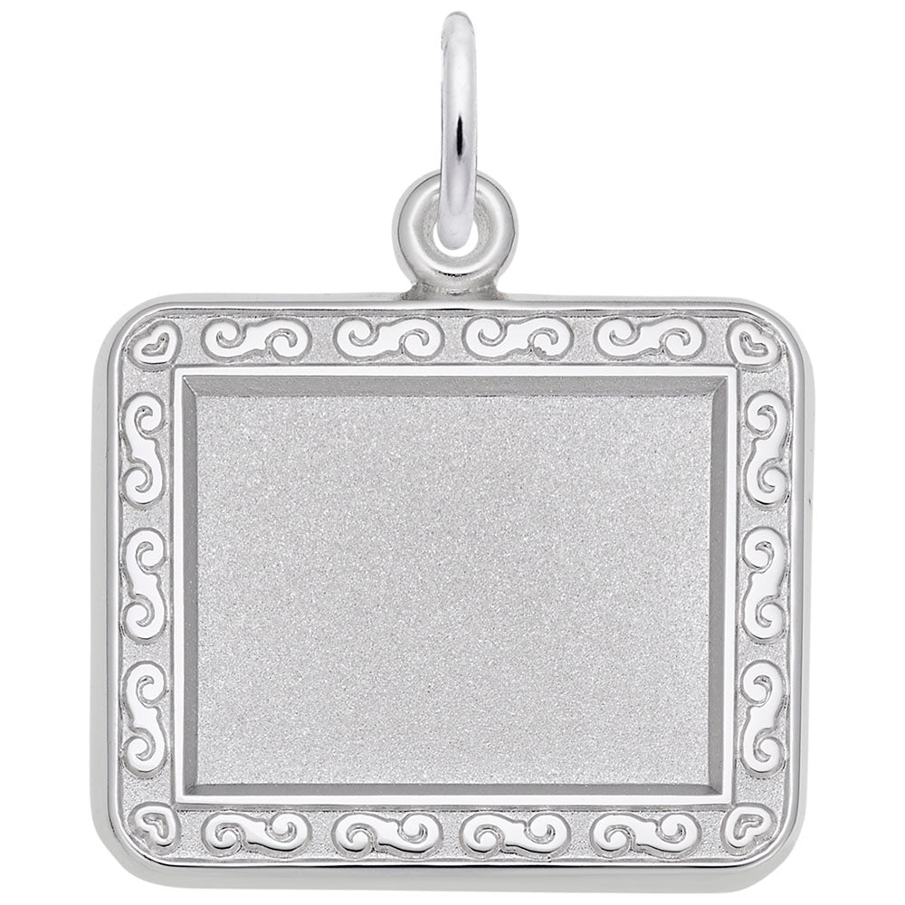 Rembrandt Charms - Horizontal Rectangle Scroll Photoart Charm - 8618 Rembrandt Charms Charm Birmingham Jewelry