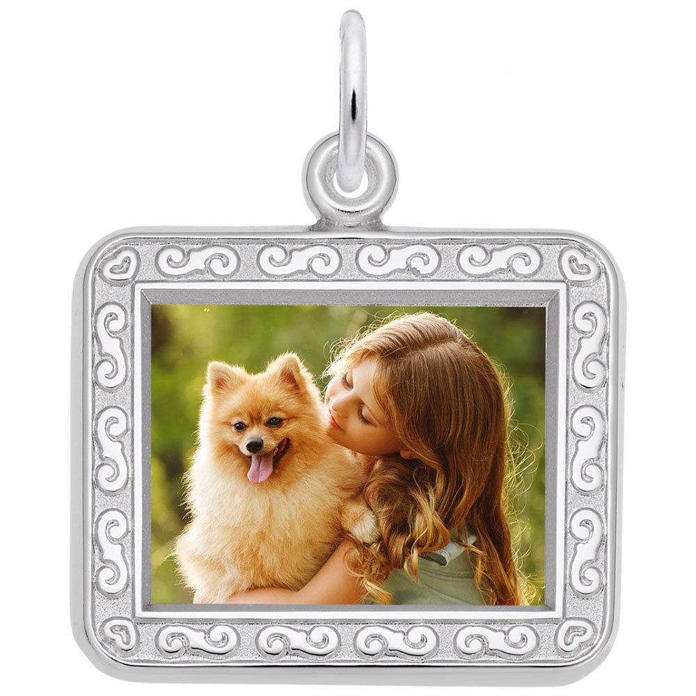 Rembrandt Charms - Horizontal Rectangle Scroll Photoart Charm - 8618 Rembrandt Charms Charm Birmingham Jewelry
