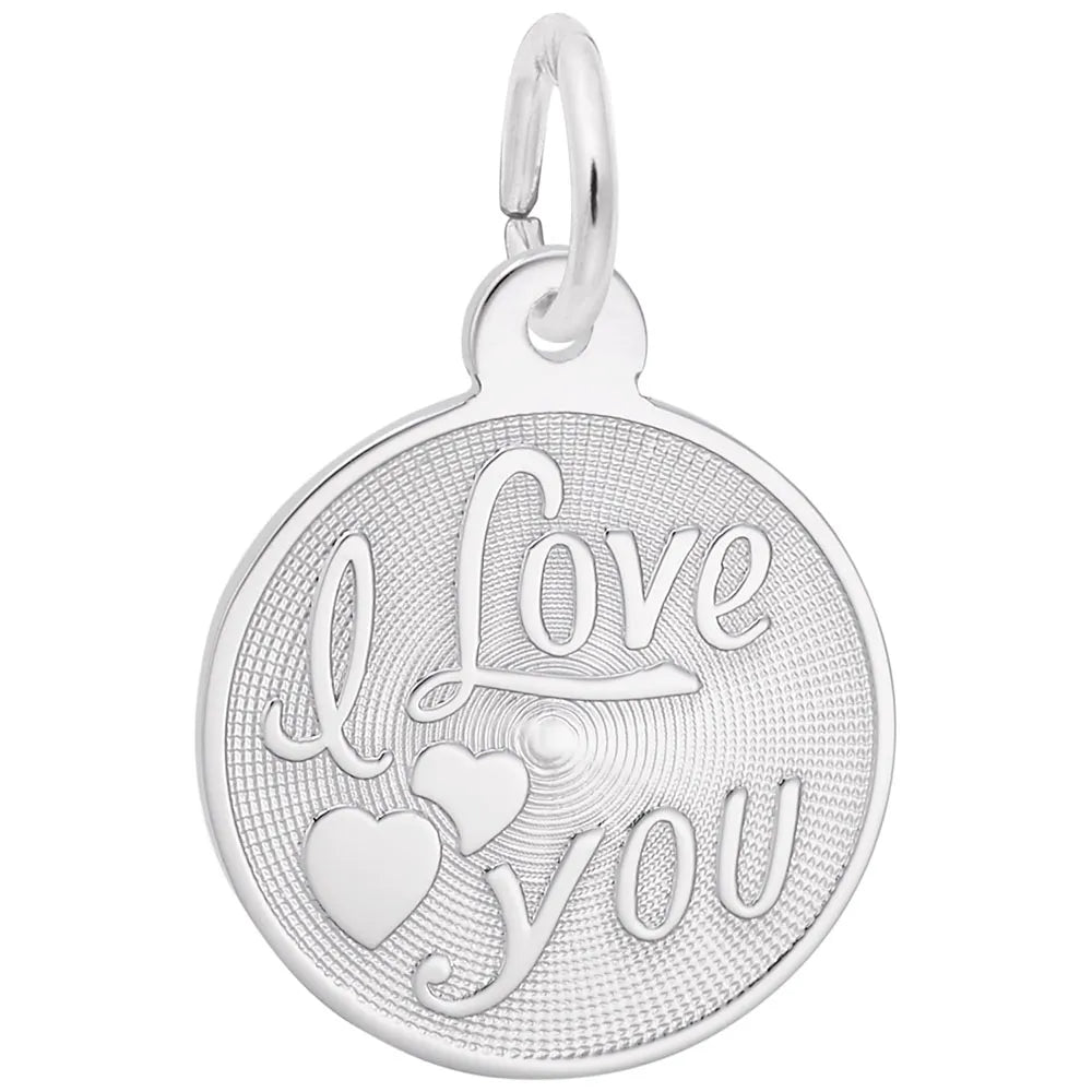 Rembrandt Charms - I Love You Disc Charm - 5617 Rembrandt Charms Charm Birmingham Jewelry