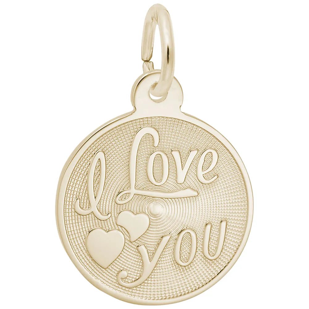 Rembrandt Charms - I Love You Disc Charm - 5617 Rembrandt Charms Charm Birmingham Jewelry