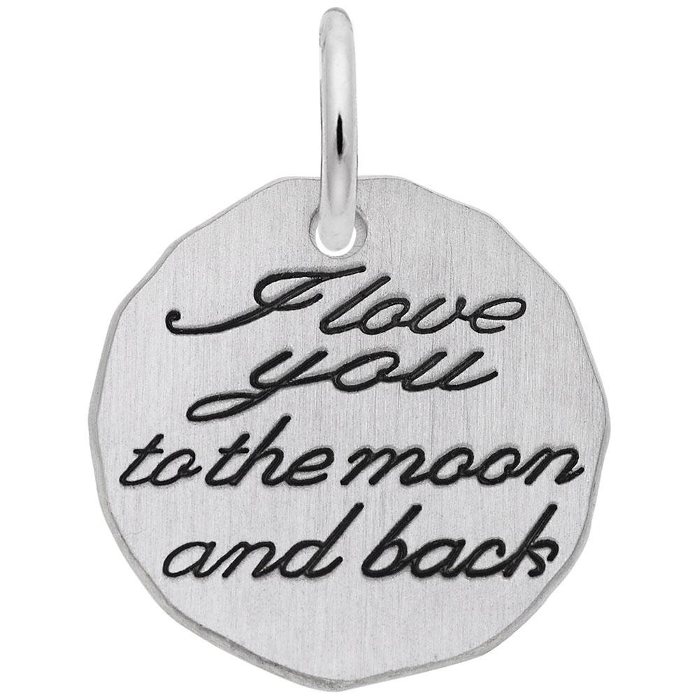 Rembrandt Charms - I Love You To The Moon and Back Charm Tag - 1535 Rembrandt Charms Charm Birmingham Jewelry