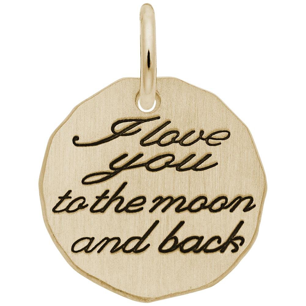 Rembrandt Charms - I Love You To The Moon and Back Charm Tag - 1535 Rembrandt Charms Charm Birmingham Jewelry