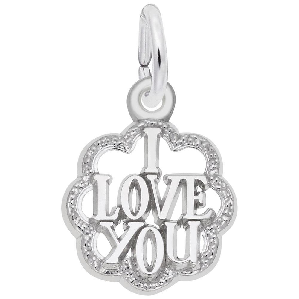 Rembrandt Charms - I Love You With Scalloped Border Charm - 1976 Rembrandt Charms Charm Birmingham Jewelry