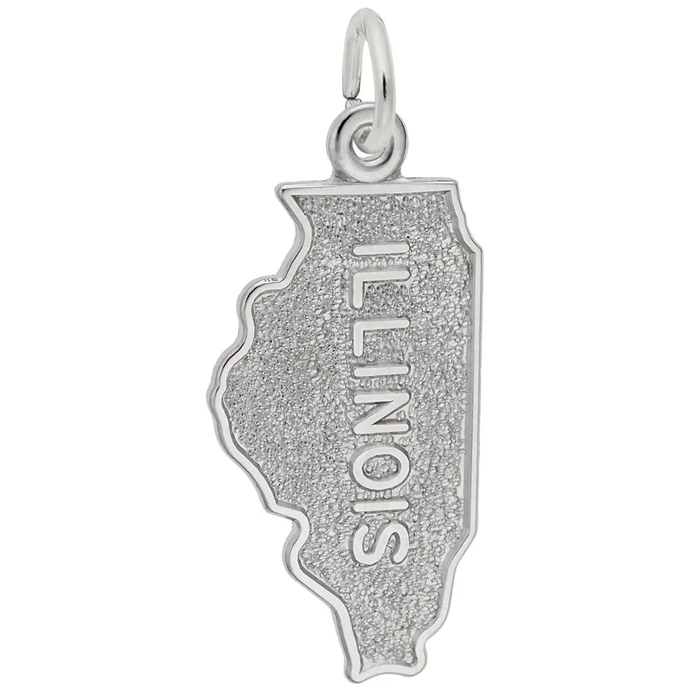 Rembrandt Charms - Illinois Map Charm - 3300 Rembrandt Charms Charm Birmingham Jewelry