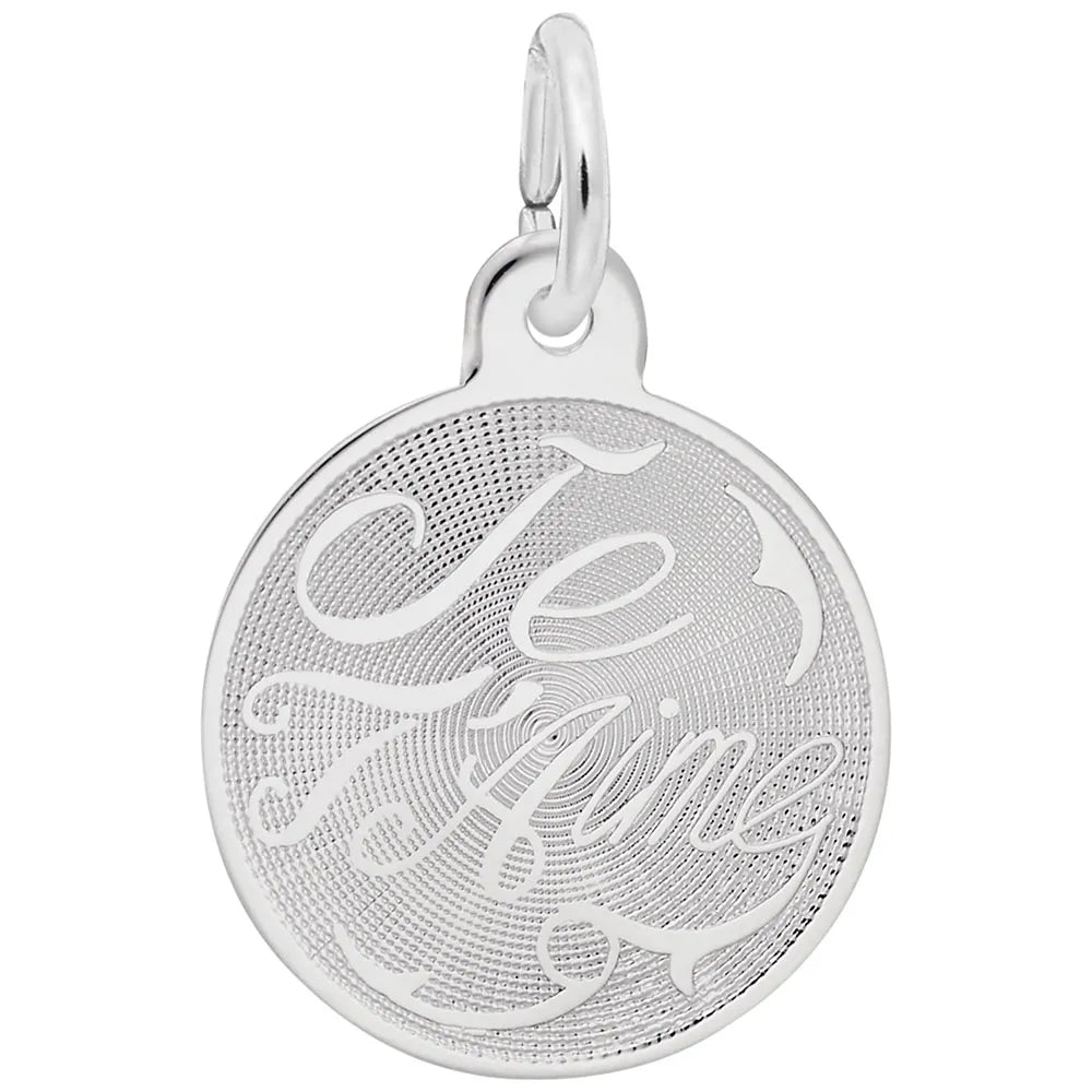 Rembrandt Charms - Je T’aime Disc Charm - 6118 Rembrandt Charms Charm Birmingham Jewelry