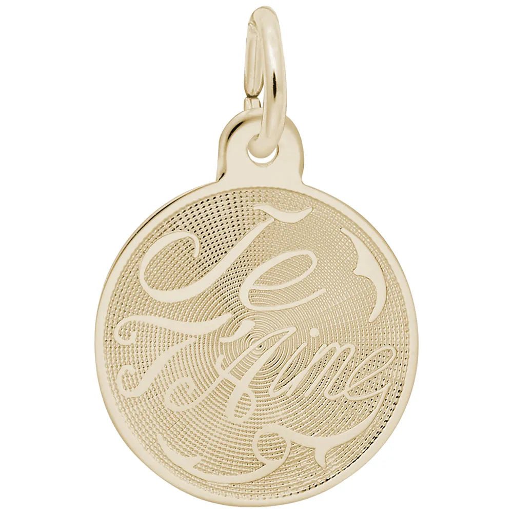 Rembrandt Charms - Je T’aime Disc Charm - 6118 Rembrandt Charms Charm Birmingham Jewelry